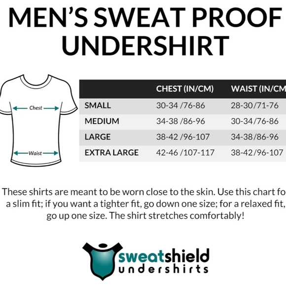 Sweatproof Undershirt for Men, V-Neck, White, Sweat Pads size small - Picture 8 of 8